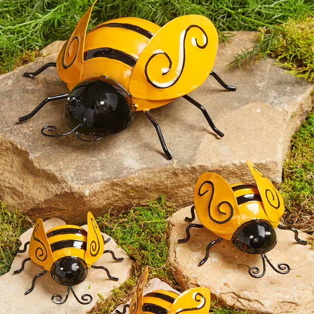 Sets of 4 Metal Garden Bugs - bees